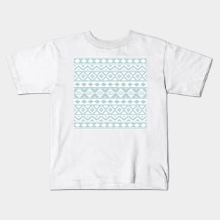 Aztec Essence Duck Egg Blue & White Pattern Kids T-Shirt